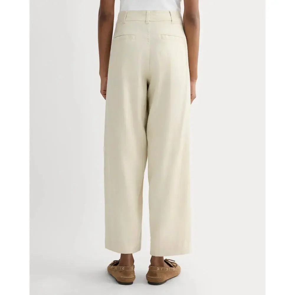 NWT Everlane The Everywhere Pant In Stretch Linen High-Rise Birch Tan Size 14